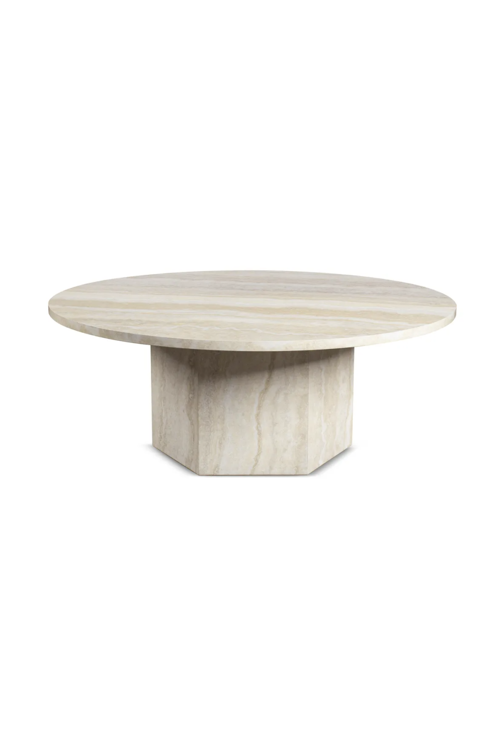Round Glossy Travertine Coffee Table | NV Gallery Sienna | Oroa.com
