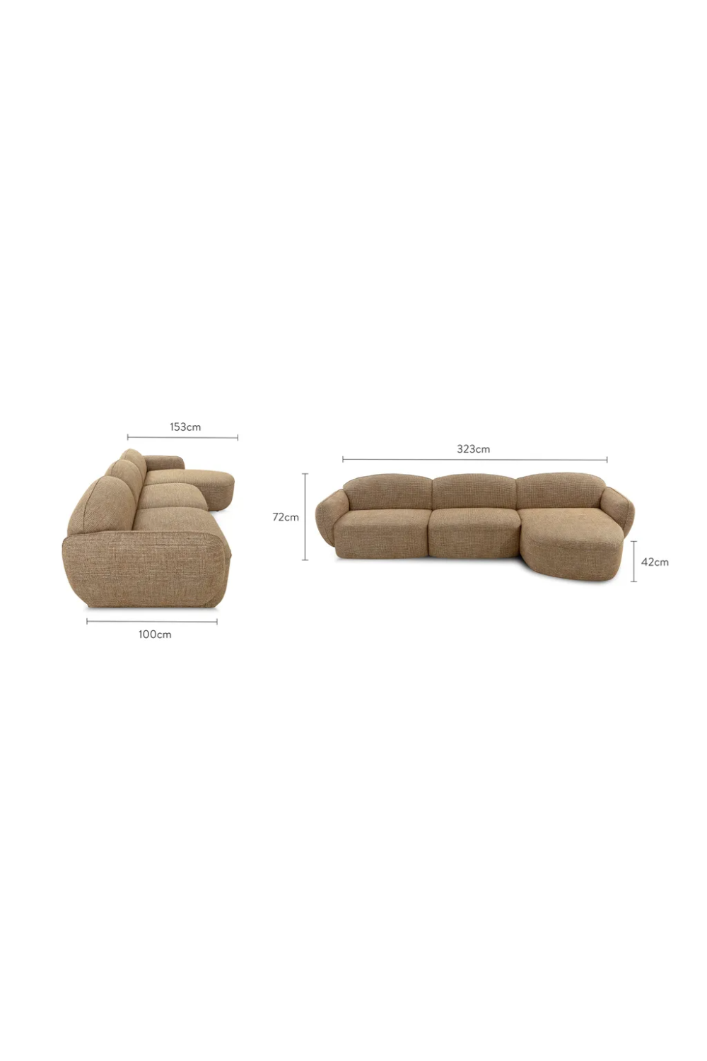 Caramel Brown Corner Sofa | NV Gallery Wonka | Oroa.com