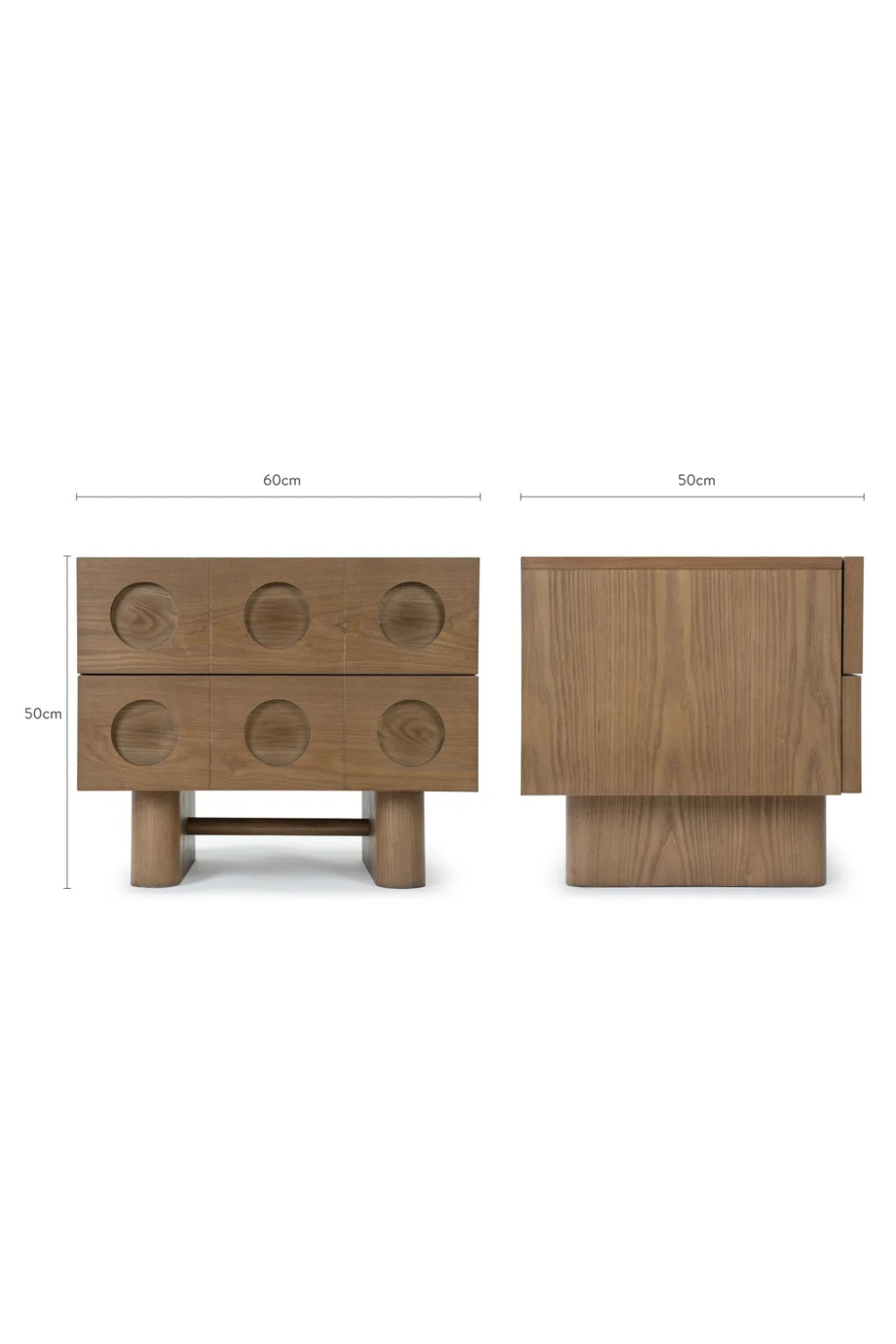 Walnut-Stained 2-Drawer Bedside Table | NV Gallery Cooper | Oroa.com