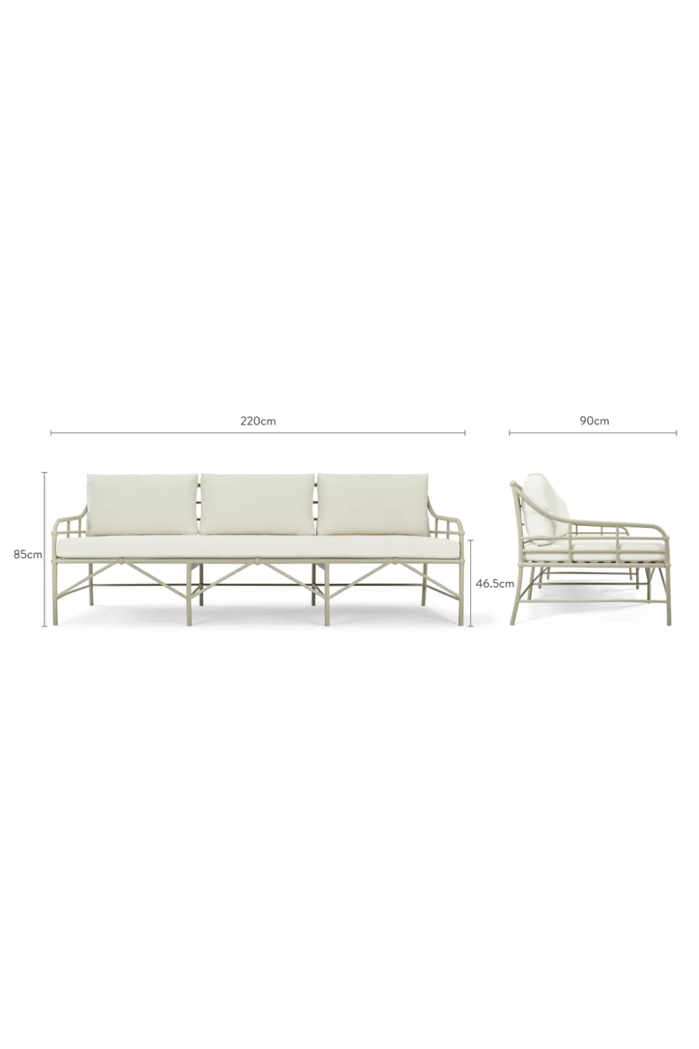 White Outdoor 3-Seater Sofa | NV Gallery Amalfi | Oroa.com