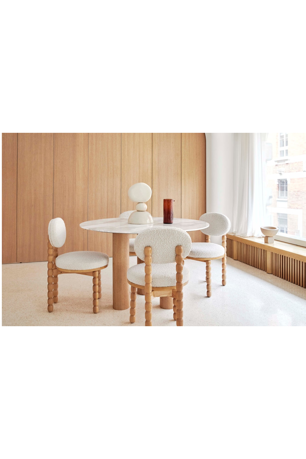 White Marble Round Dining Table | NV Gallery Benedetta | Oroa.com