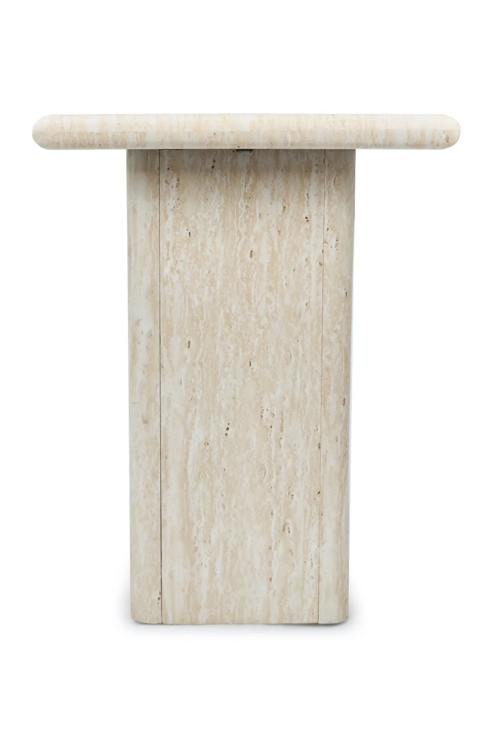 Layered Base Travertine Side Table | NV Gallery Artemis | Oroa.com