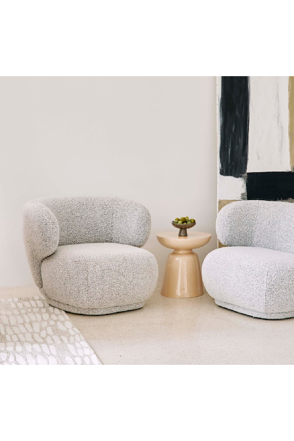 Glossy Sculptured Side Table | NV Gallery Cersei | Oroa.com