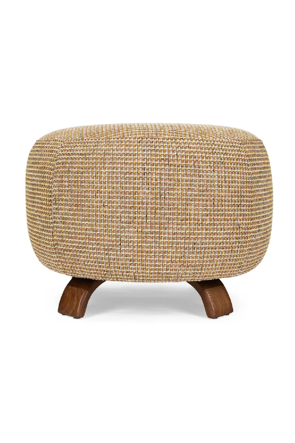 Yellow Tweed Round Pouf | NV Gallery Platon | Oroa.com
