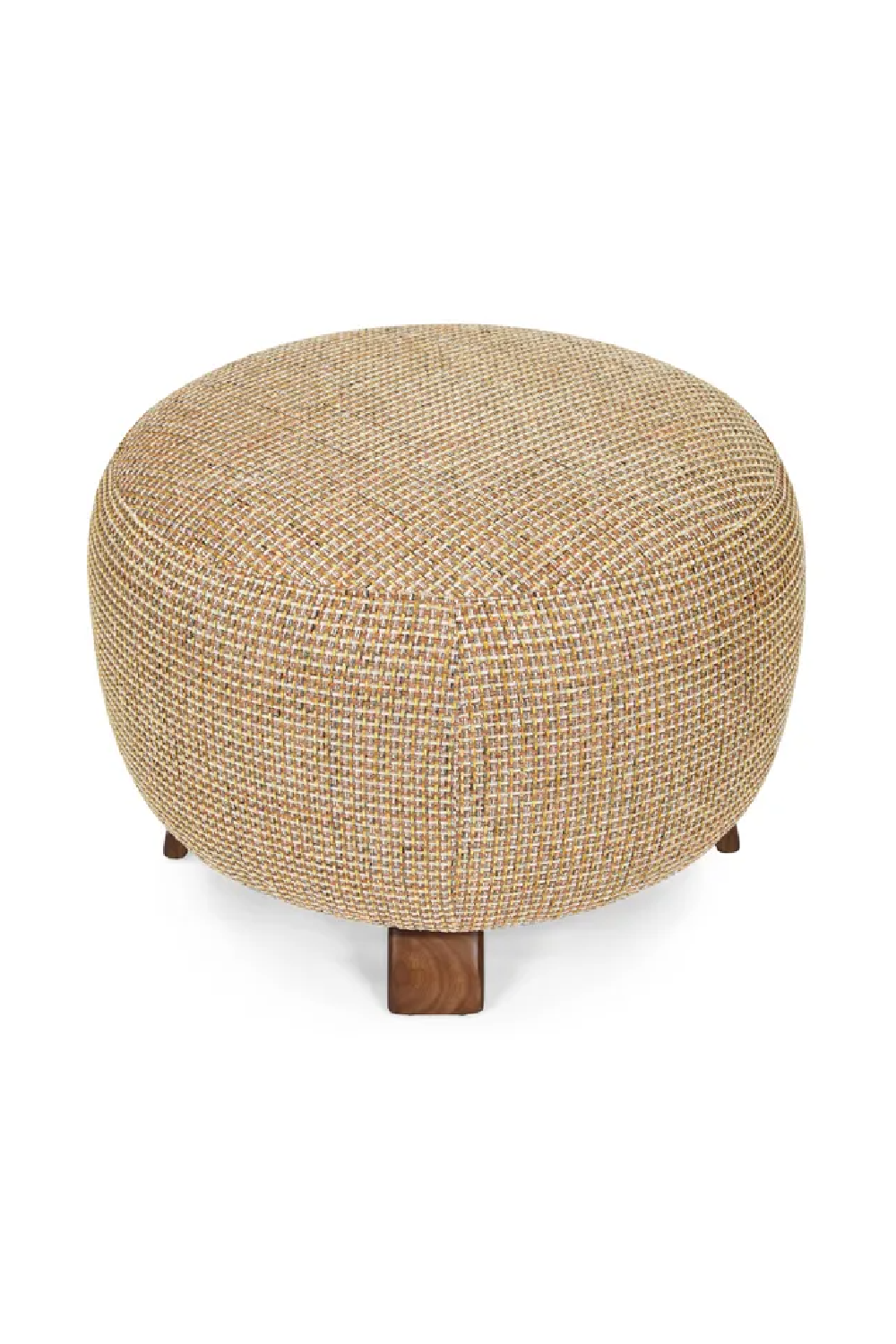 Yellow Tweed Round Pouf | NV Gallery Platon | Oroa.com