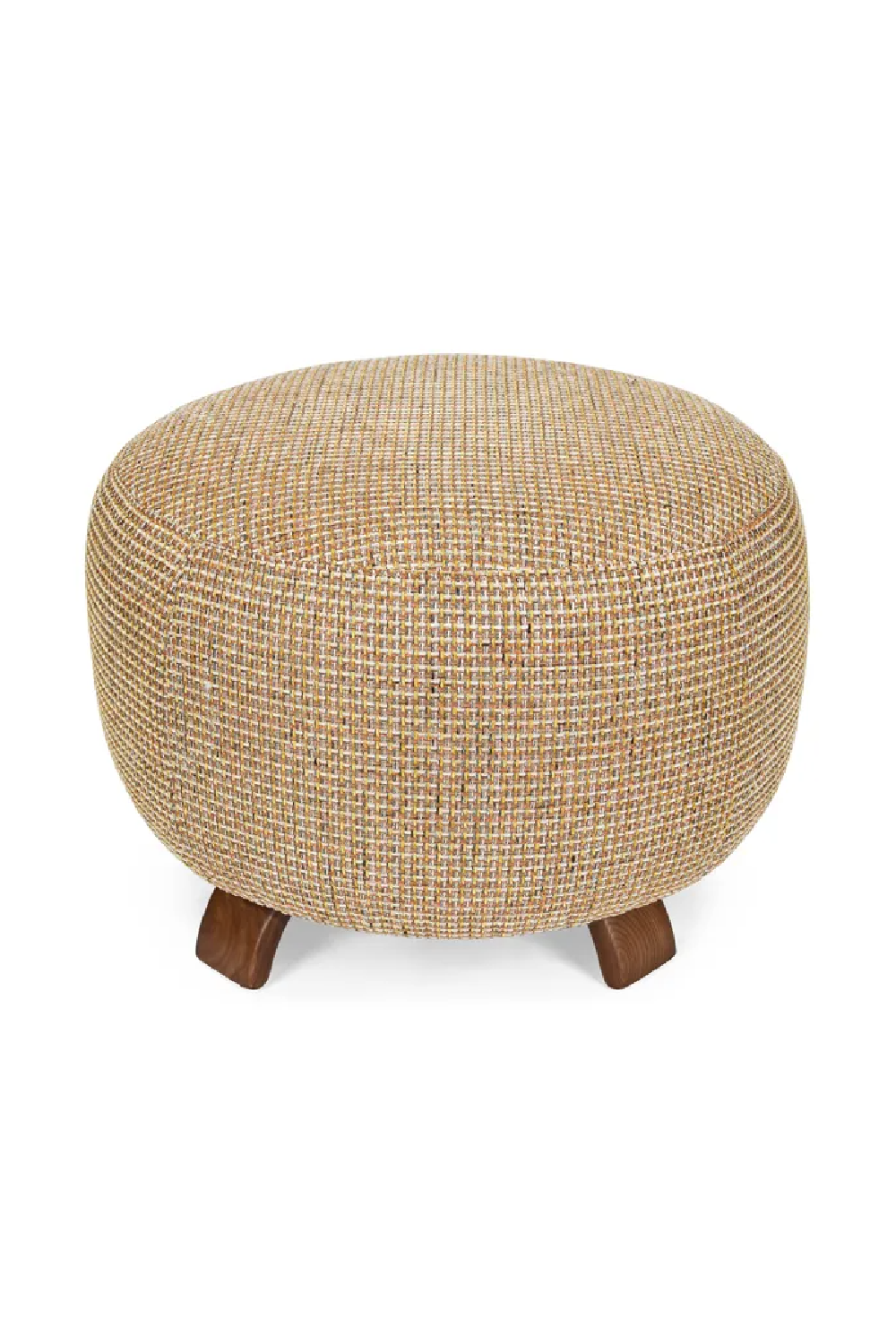 Yellow Tweed Round Pouf | NV Gallery Platon | Oroa.com
