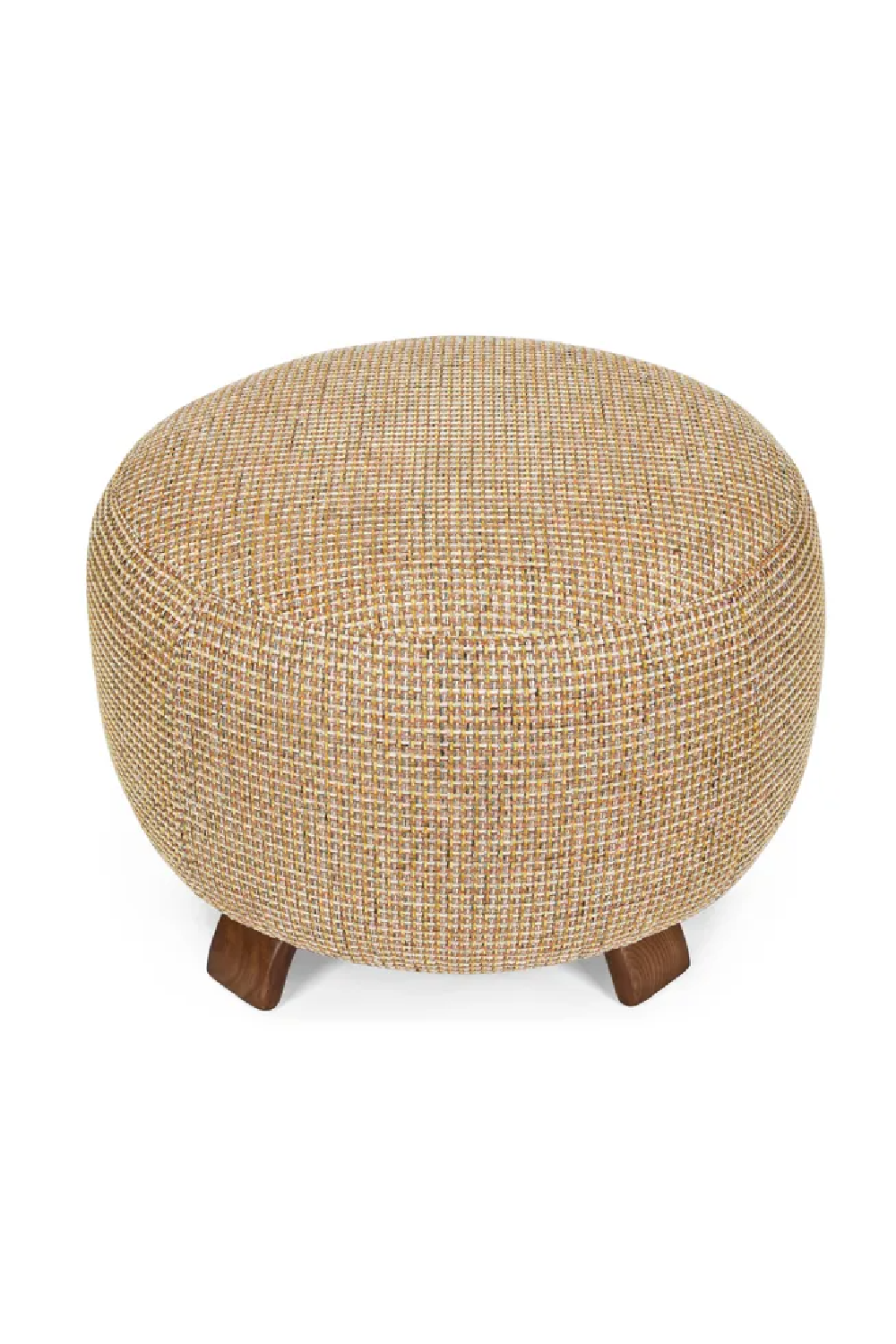Yellow Tweed Round Pouf | NV Gallery Platon | Oroa.com