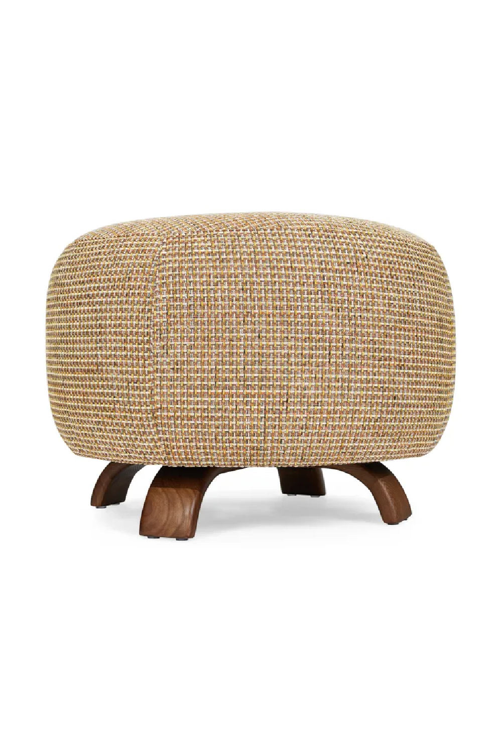 Yellow Tweed Round Pouf | NV Gallery Platon | Oroa.com