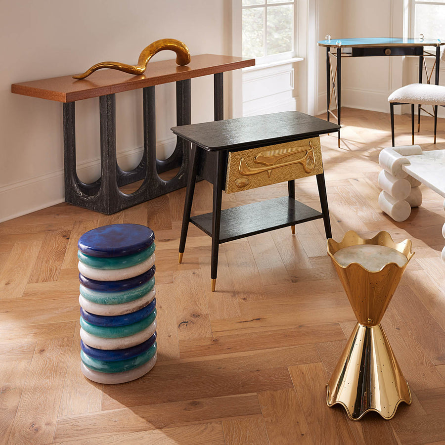 Stacked Marbleized Ring Accent Table | Jonathan Adler Mustique | Oroa.com