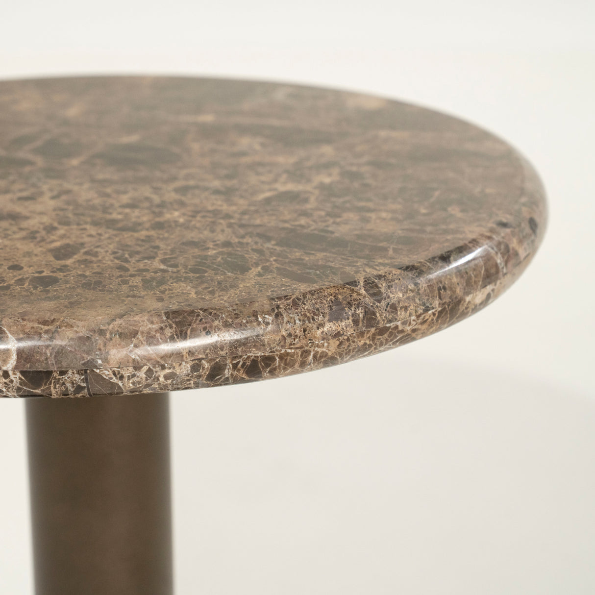 Modern European furniture - Brown Marble Pedestal Side Table - www.oroa.com | Oroa.com
