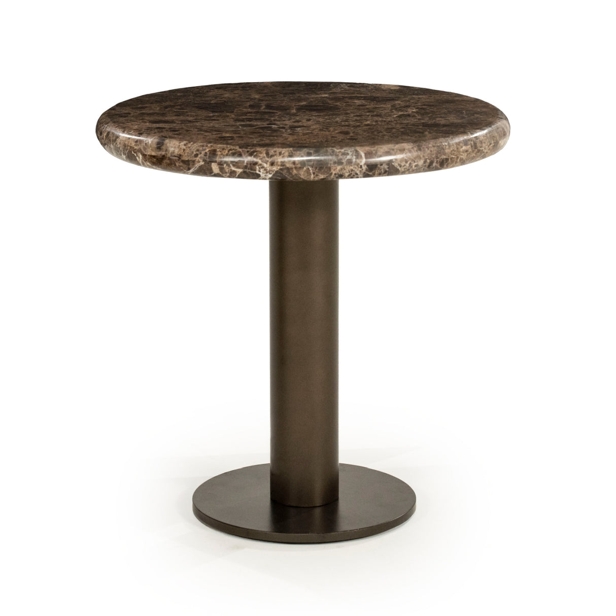 Modern European furniture - Brown Marble Pedestal Side Table - www.oroa.com | Oroa.com
