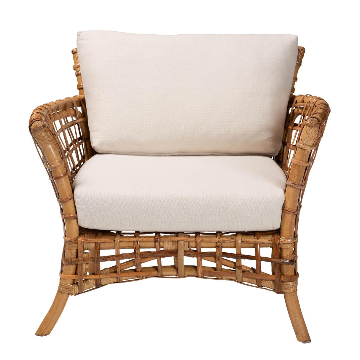 Modern European furniture - Rattan Flared Arm Lounge Chair - www.oroa.com | Oroa.com