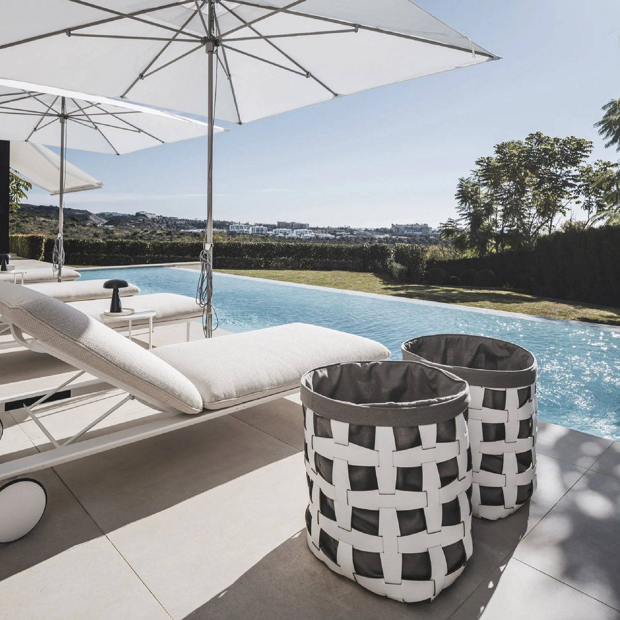 Woven Leather Outdoor Basket | Pinetti Hook | OROA.com