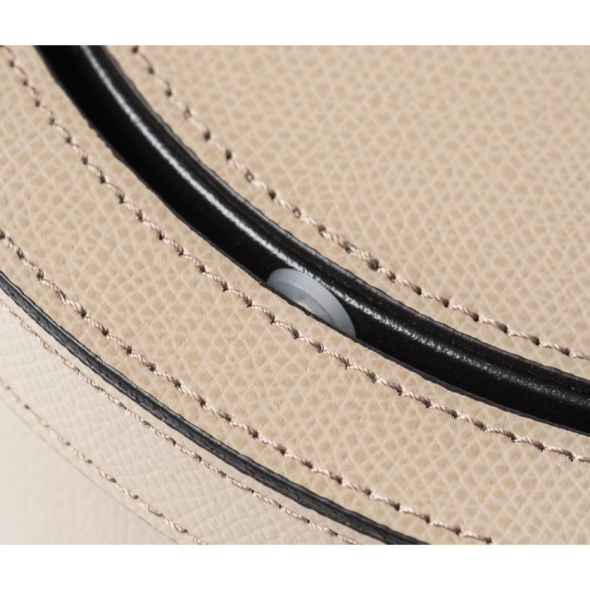 Cylindrical Leather Tilting Lid Bin | Pinetti | OROA.com