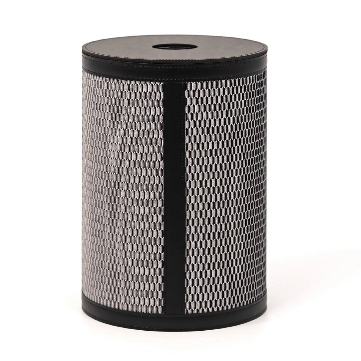 Cylindrical Leather Paper Bin | Pinetti Nadia | OROA.com