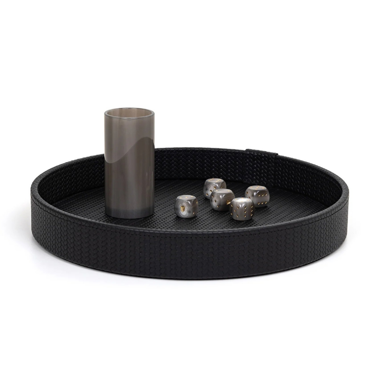 Round Leather Dice Game Set | Pinetti | OROA.com
