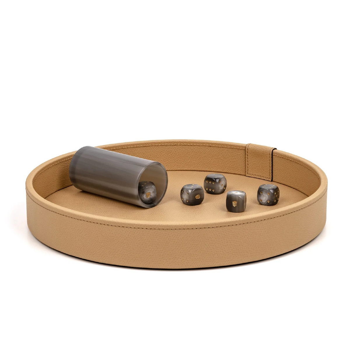 Round Leather Dice Game Set | Pinetti | OROA.com