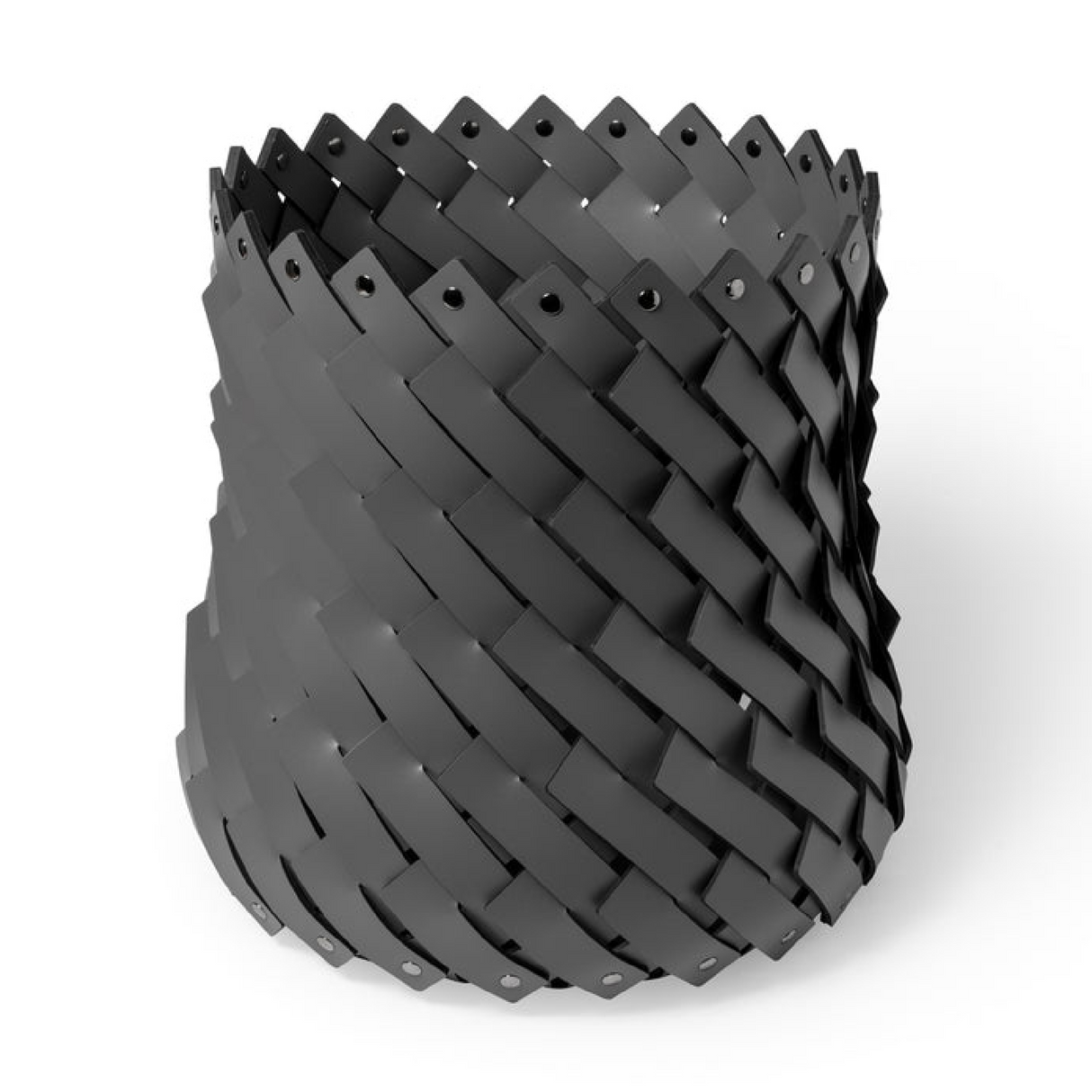 Handwoven Leather Strips Basket M | Pinetti Almeria | OROA.com