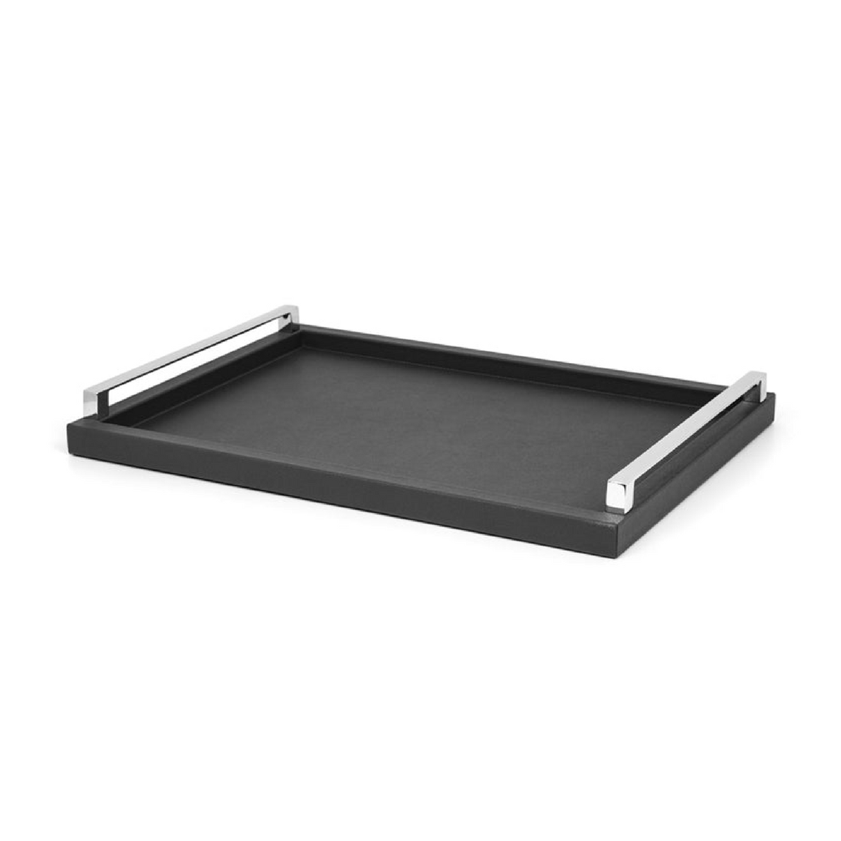 Leather Tray with Metal Handle | Pinetti Jupiter | OROA.com