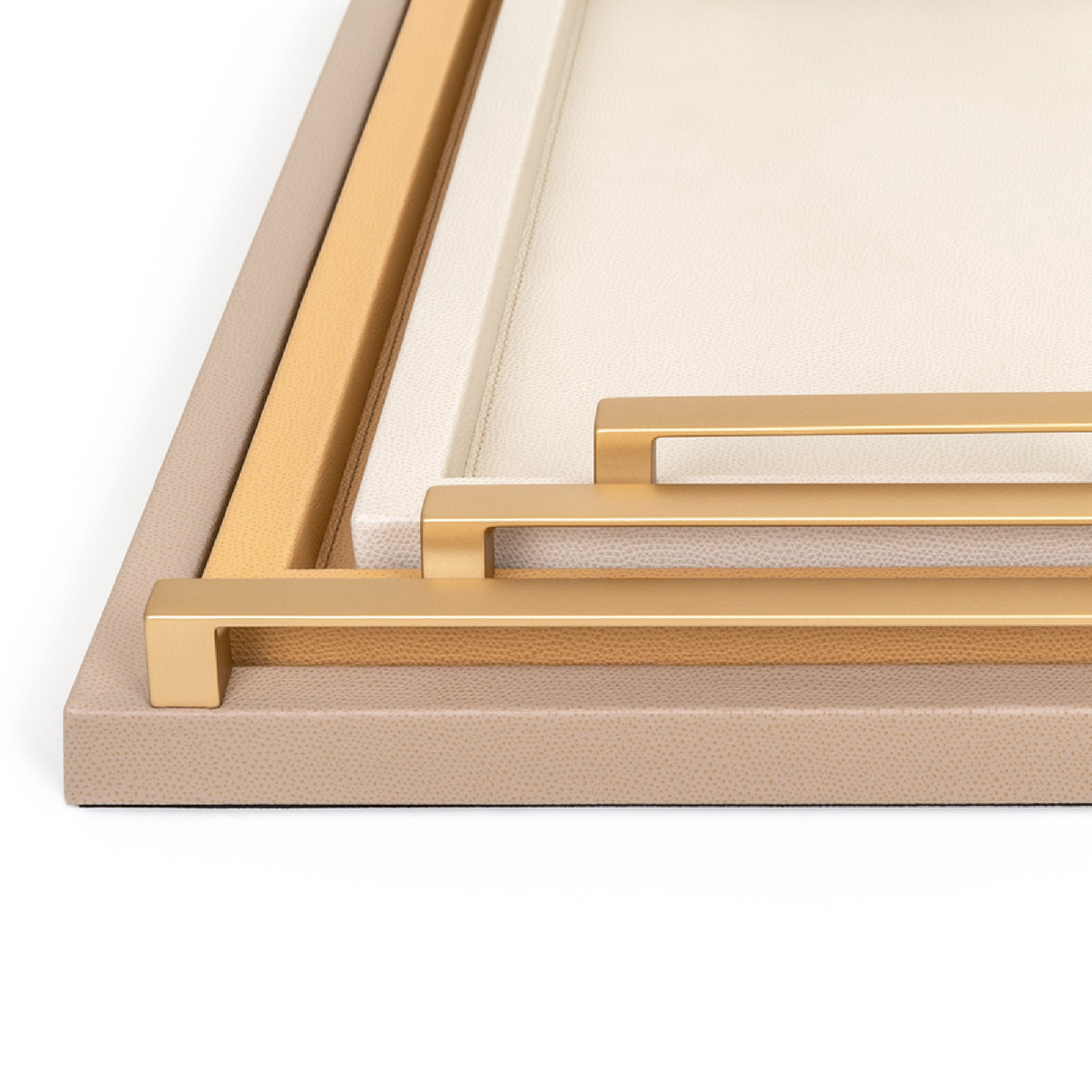 Leather Tray with Metal Handle | Pinetti Jupiter | OROA.com