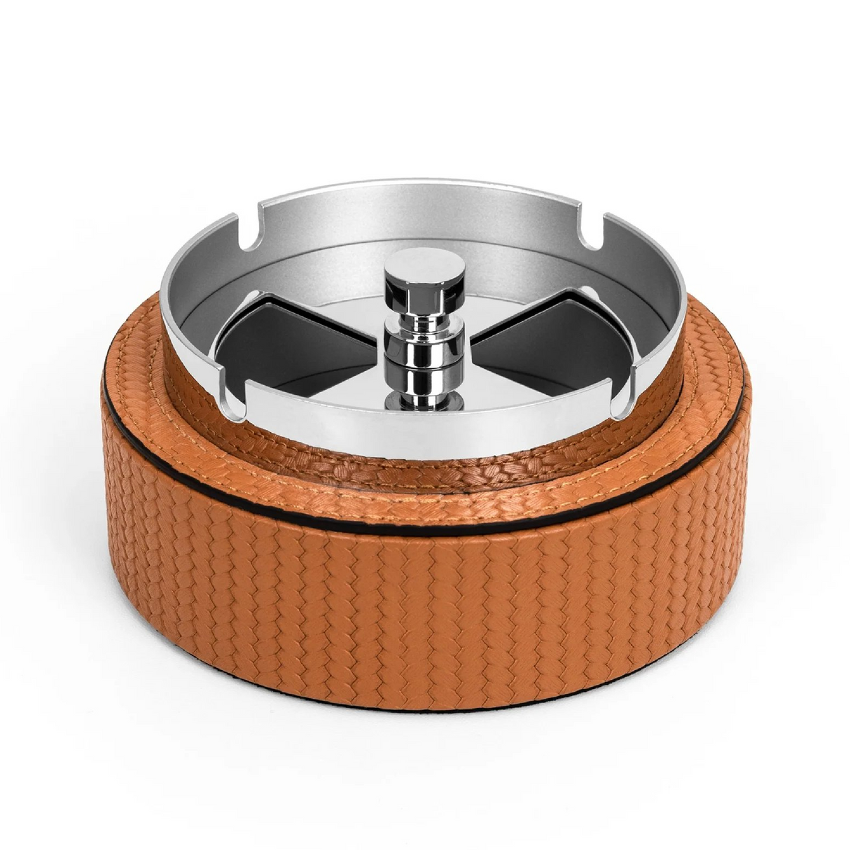 Leather Covered Revolving Ashtray | Pinetti Vento | OROA.com