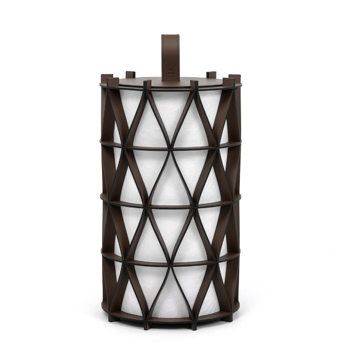 Cylindrical Leather Outdoor Lantern | Pinetti Arena | OROA.com