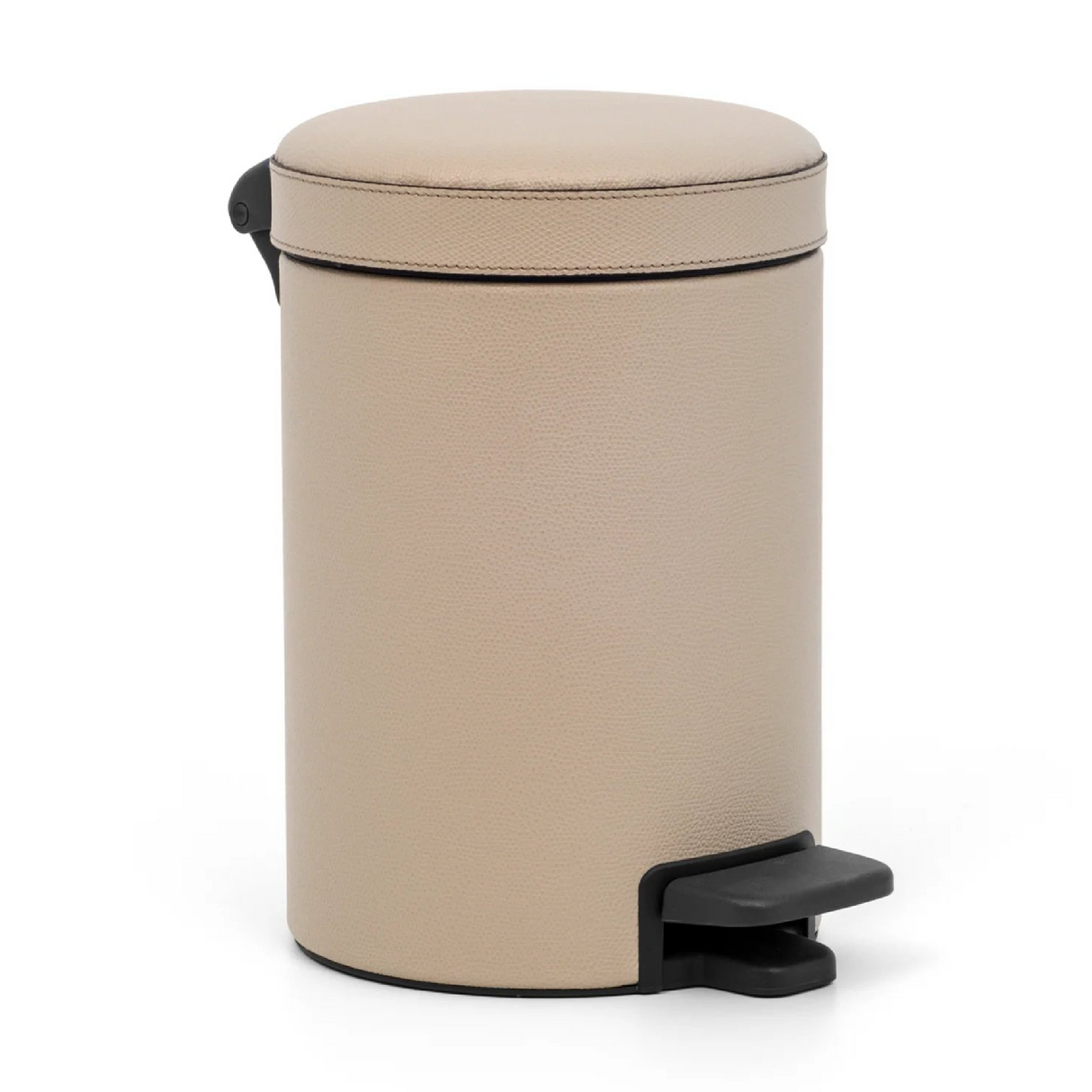 Leather Round Pedal Bin | Pinetti | OROA.com