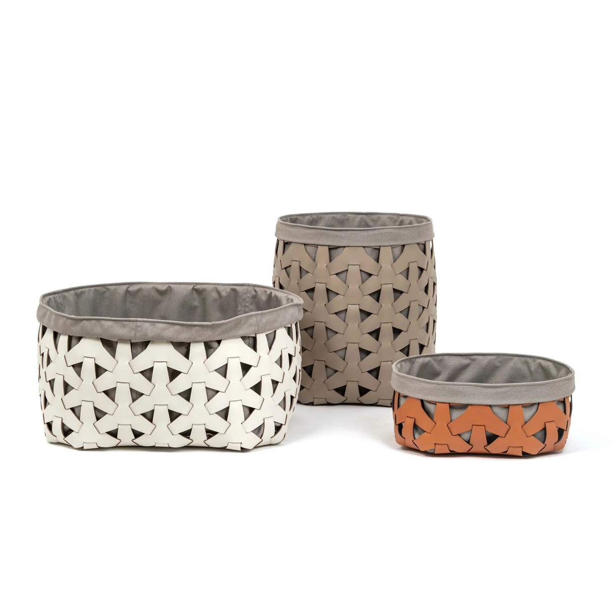 Woven Leather Square Basket | Pinetti Granada | OROA.com