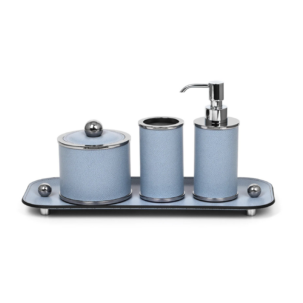 Leather Round Soap Dispenser | Pinetti Olimpia | OROA.com