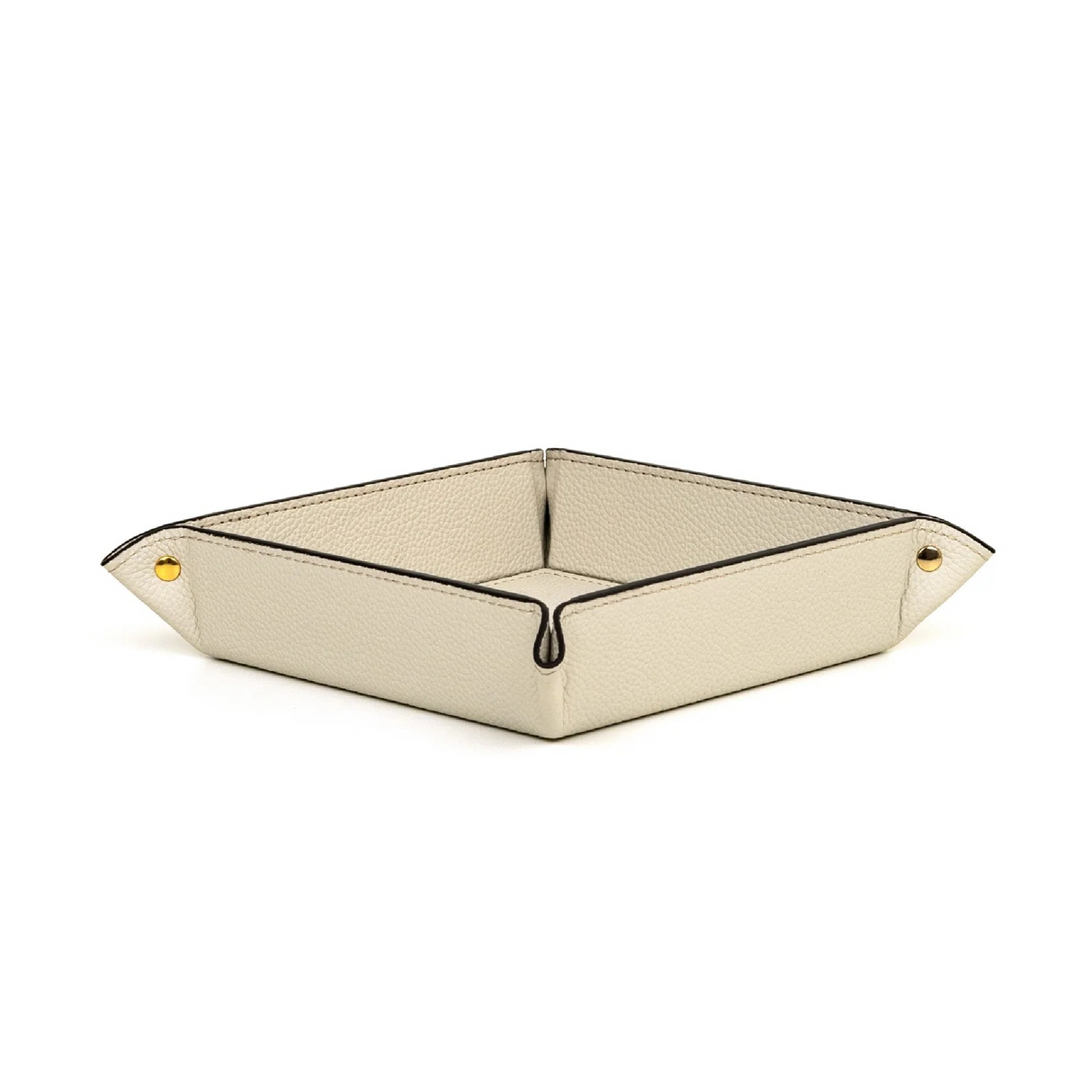 Square Studded Leather Trinket Tray | Pinetti Rigid | OROA.com