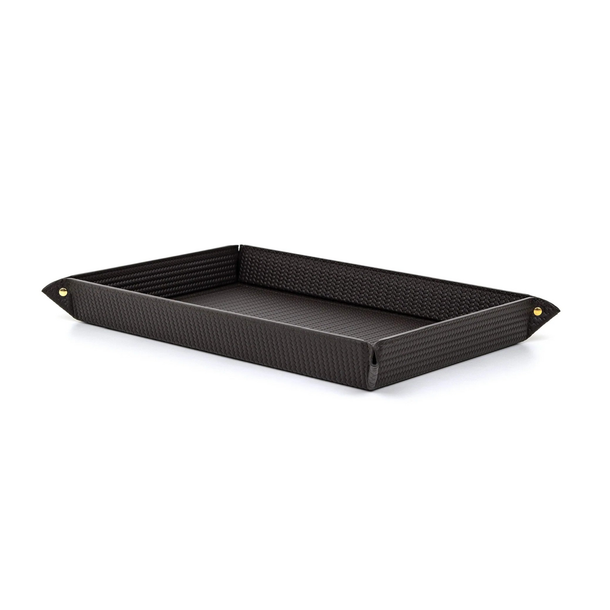 Rectangular Studded Leather Trinket Tray | Pinetti Rigid | OROA.com