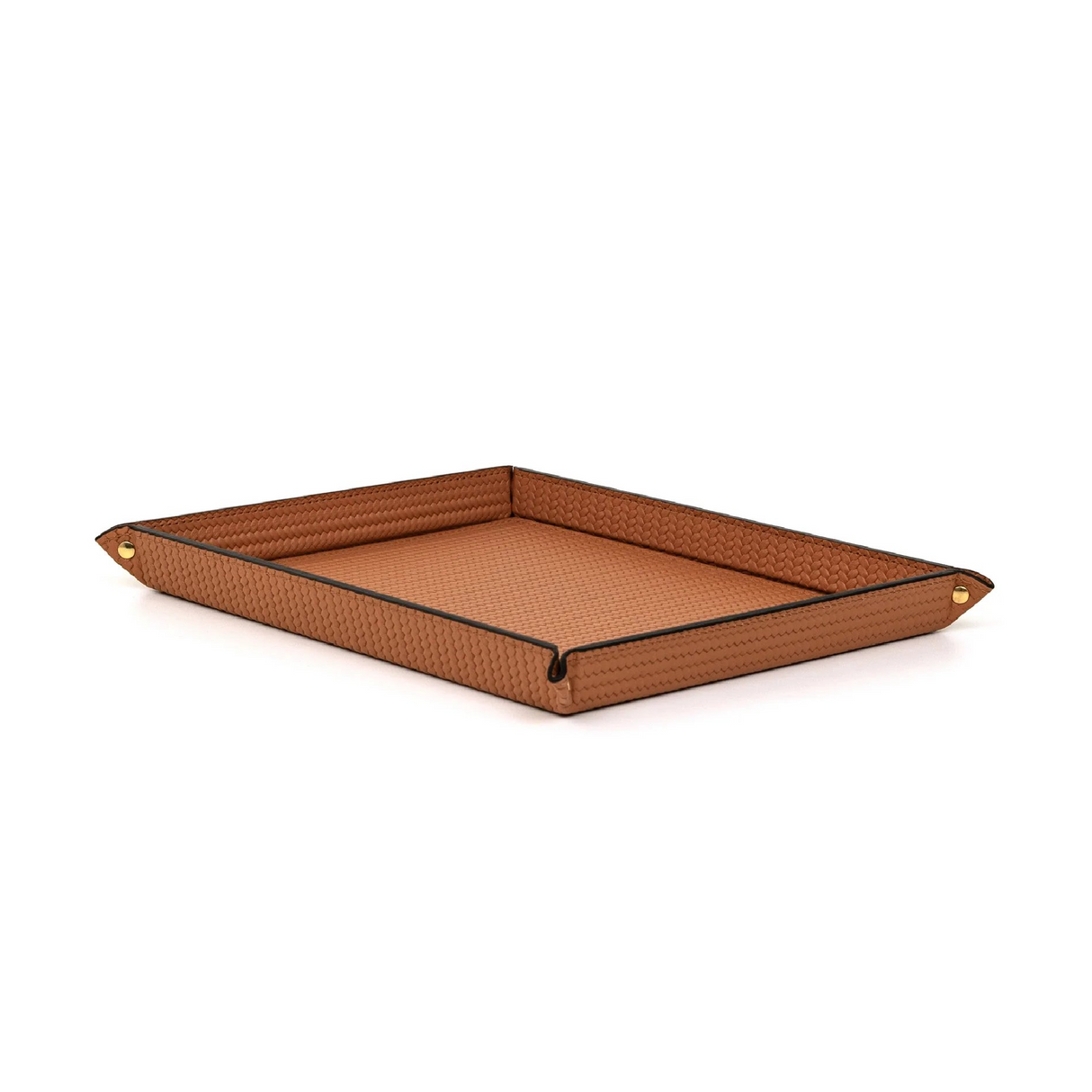 Rectangular Studded Leather Trinket Tray | Pinetti Rigid | OROA.com