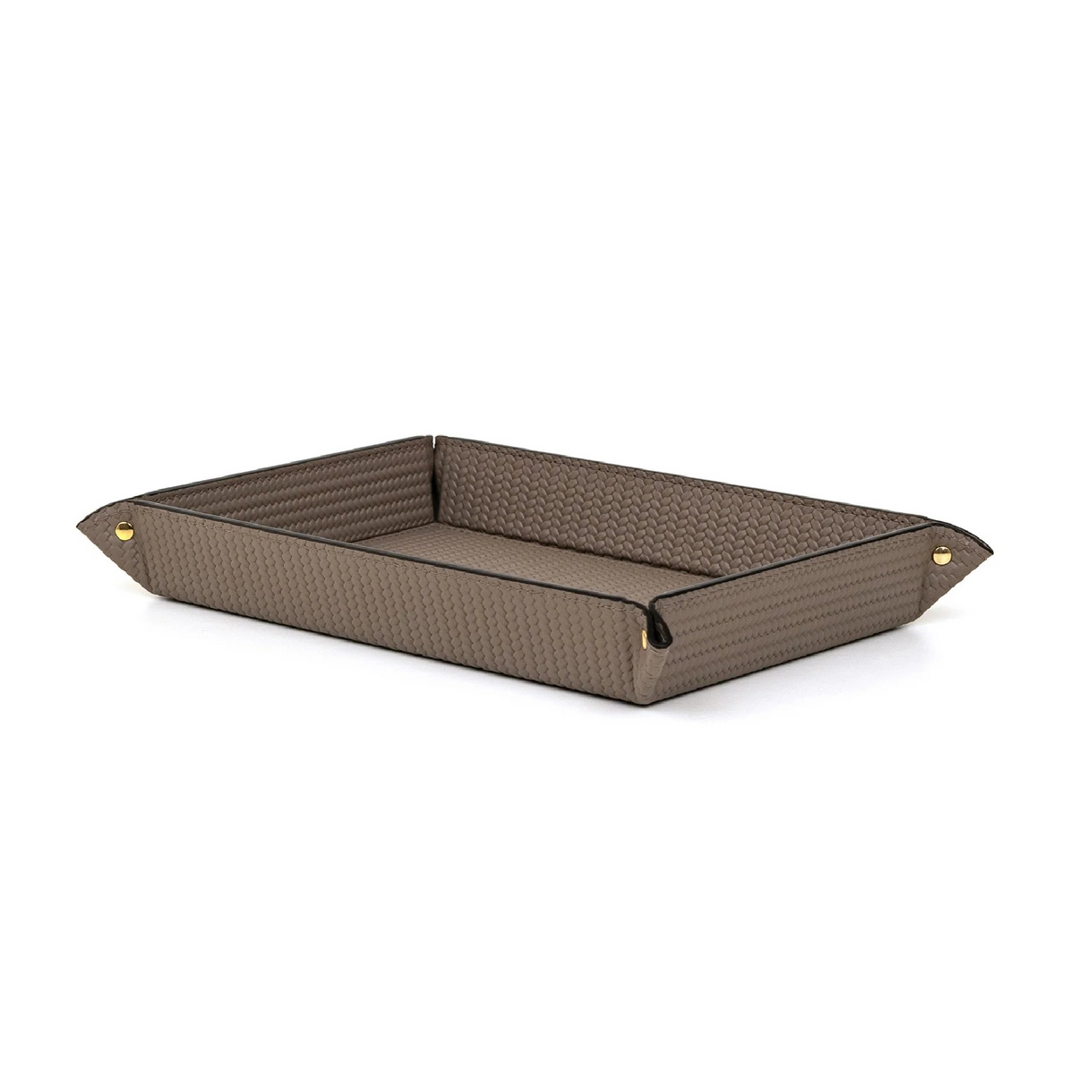 Rectangular Studded Leather Trinket Tray | Pinetti Rigid | OROA.com
