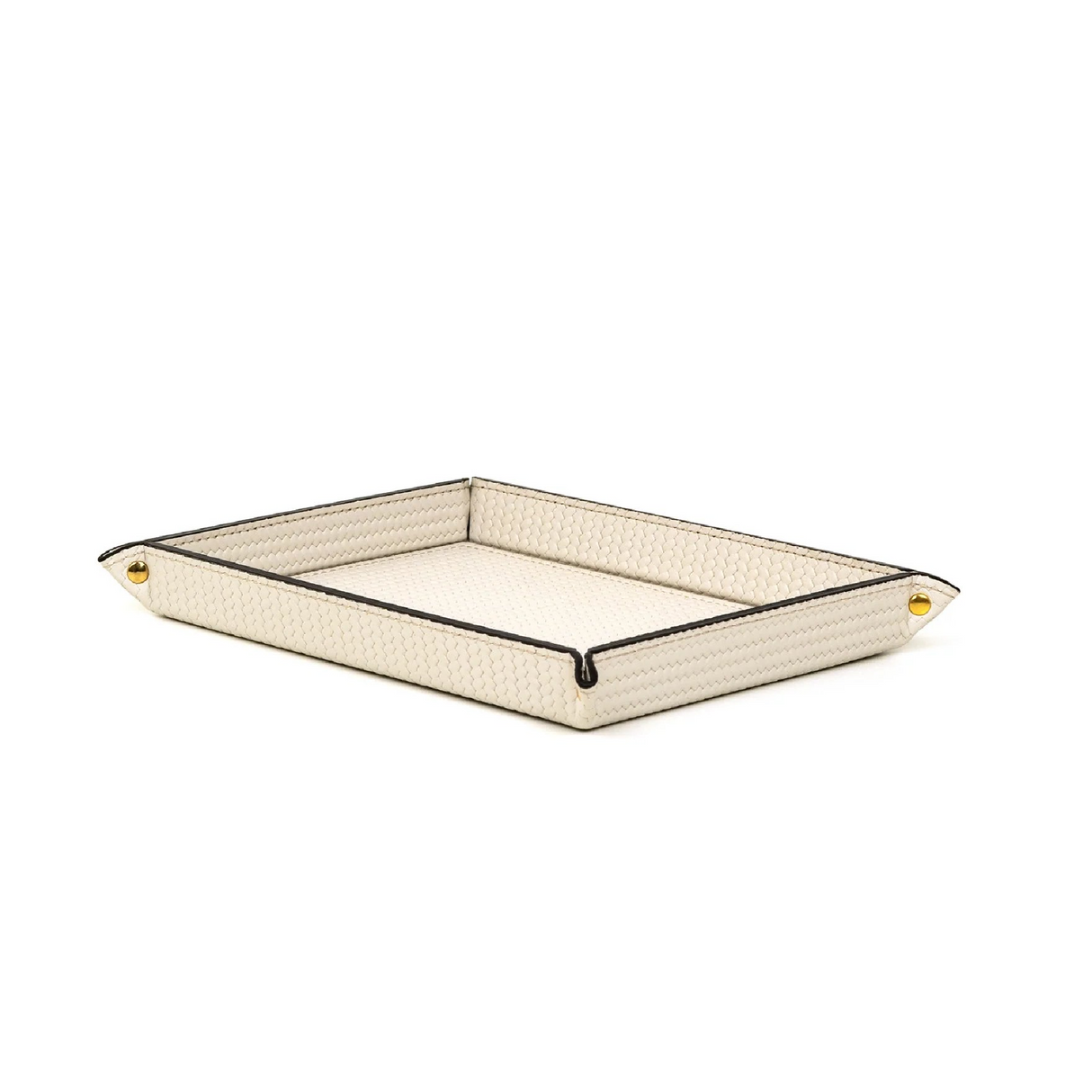 Rectangular Studded Leather Trinket Tray | Pinetti Rigid | OROA.com