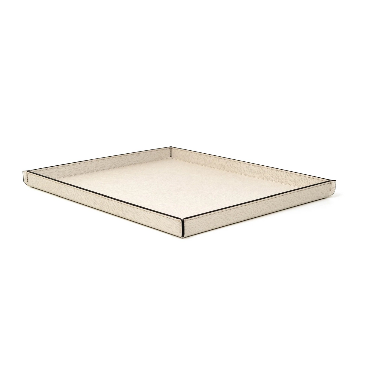 Rectangular Calfskin Leather Tray | Pinetti Leslie | OROA.com