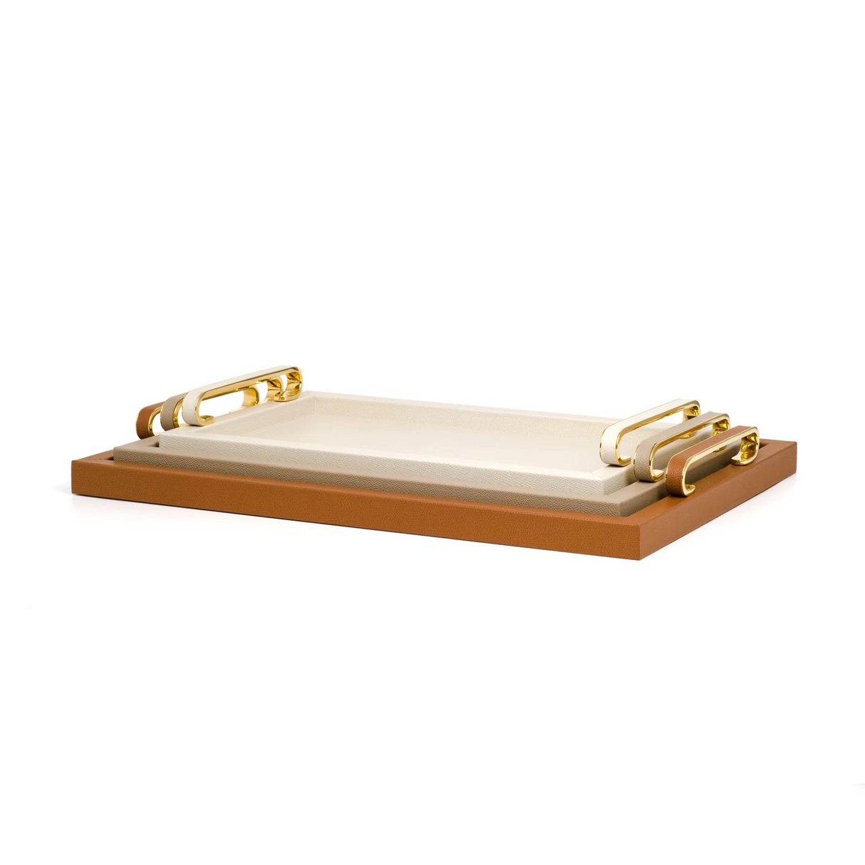 Leather Covered Wooden Tray | Pinetti Foscari | OROA.com