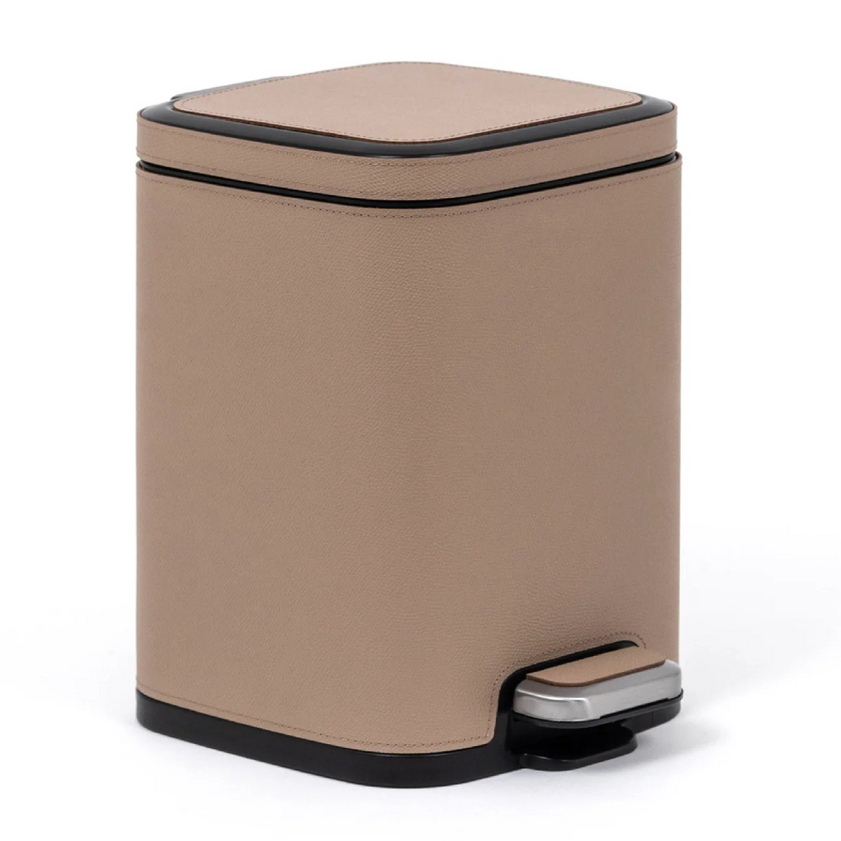 Leather Square Pedal Bin | Pinetti | OROA.com