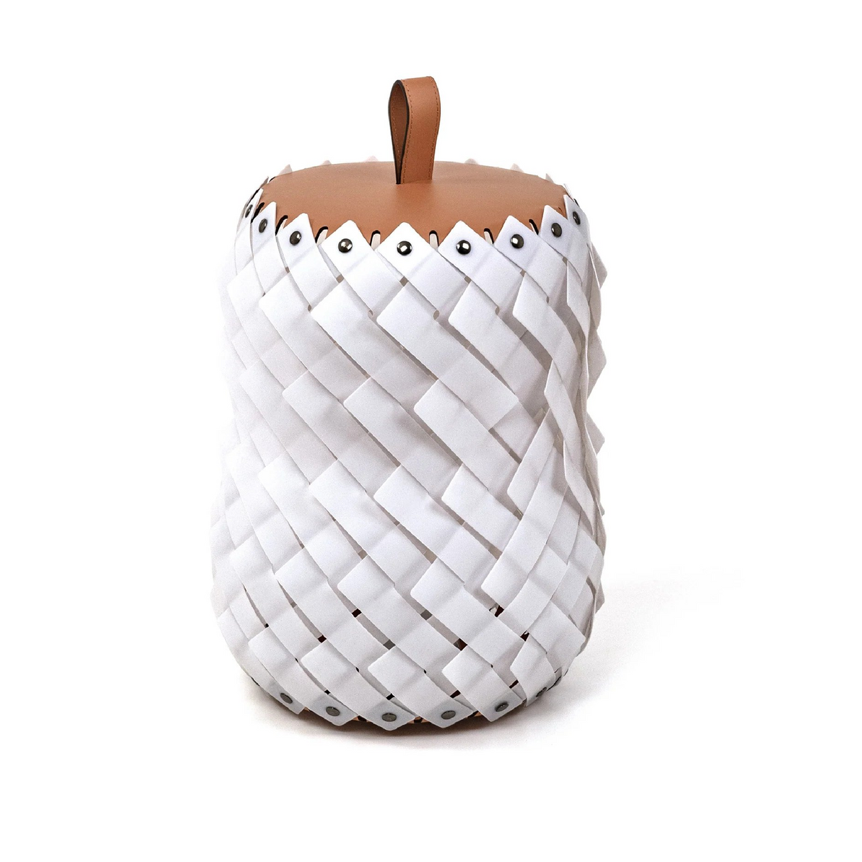 Woven Leather Floor Lantern | Pinetti Almeria | OROA.com