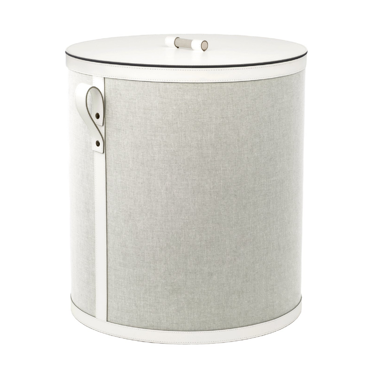 Cotton Finished Leather Round Basket | Pinetti Penelope | OROA.com