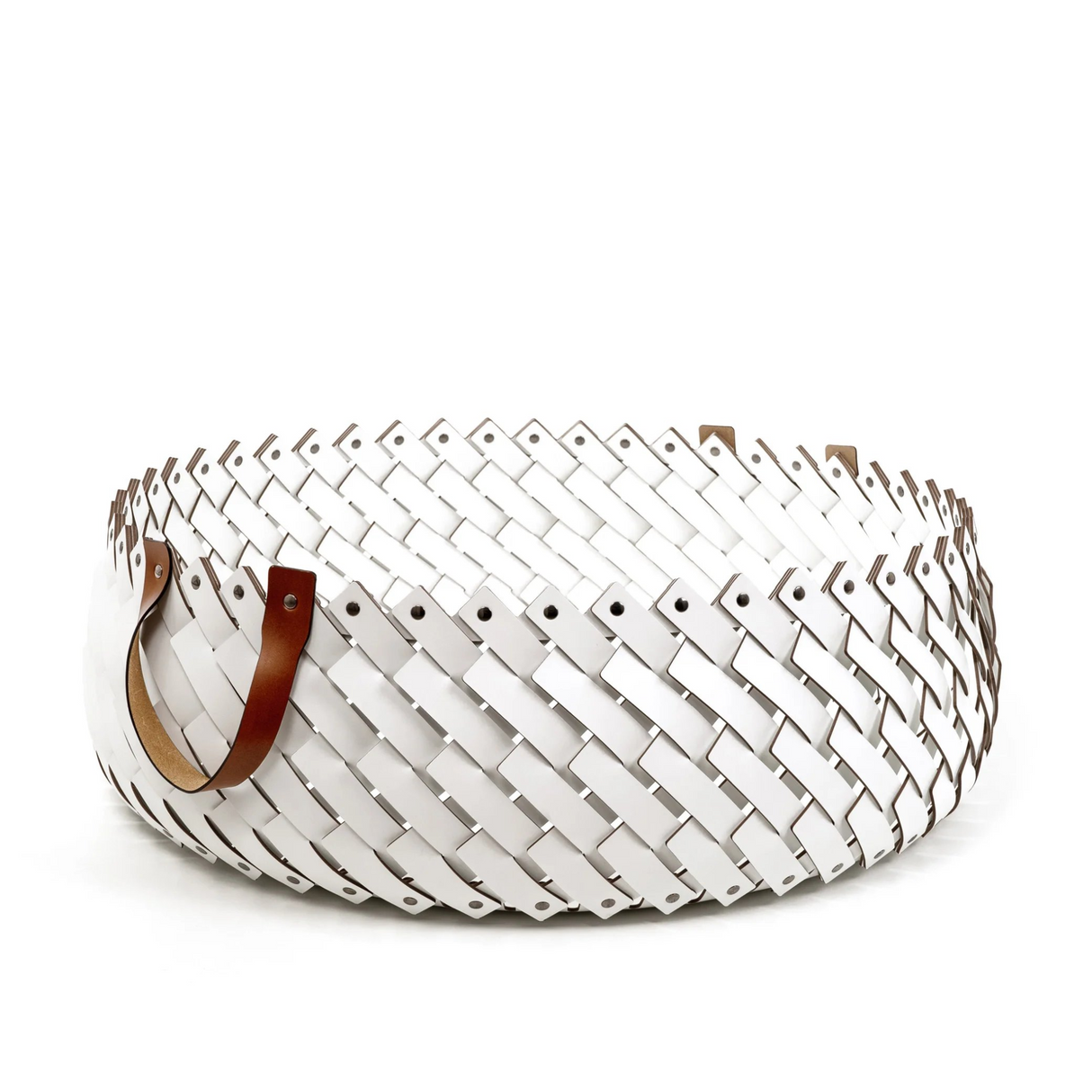Handwoven Leather Basket | Pinetti Almeria | OROA.com