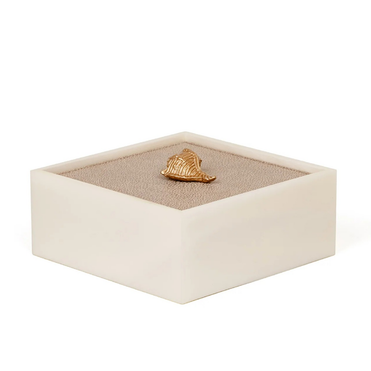 Leather Lidded Square Box L | Pinetti Bea | OROA.com