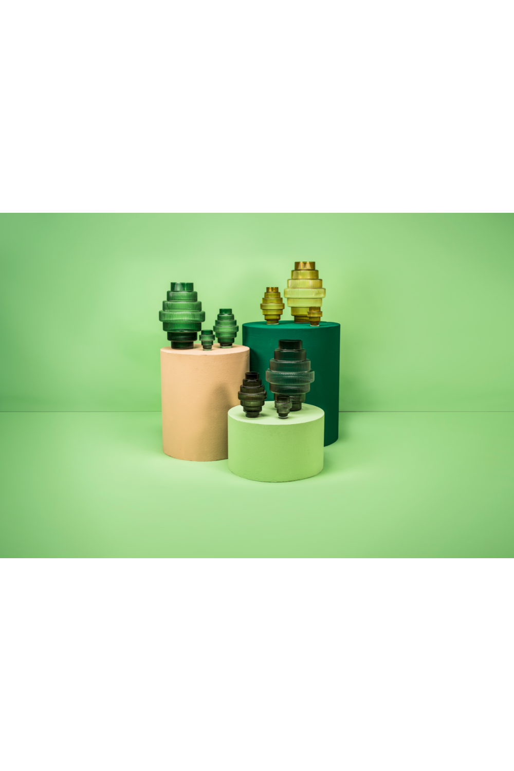 Green Tiered Glass Vase | Oroa.com
