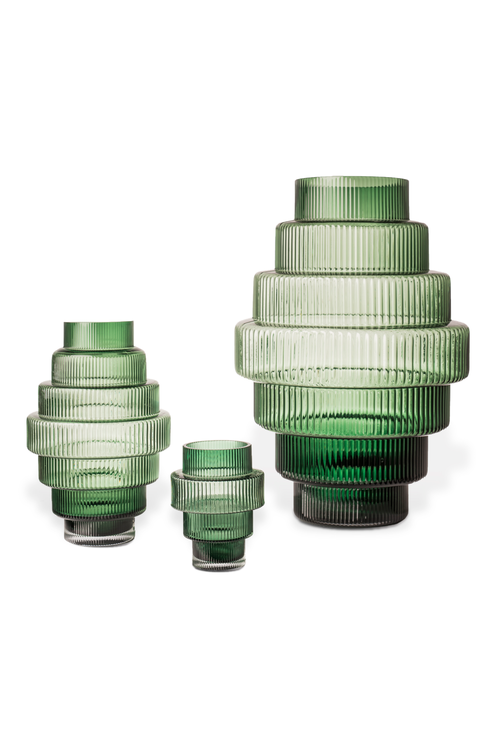 Green Tiered Glass Vase | Oroa.com