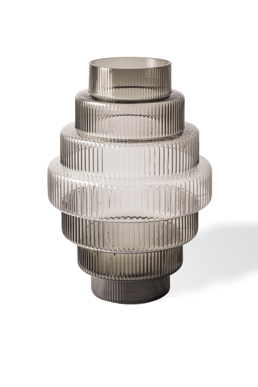 Dark Gray Tiered Glass Vase | Pols Potten Steps | Oroa.com