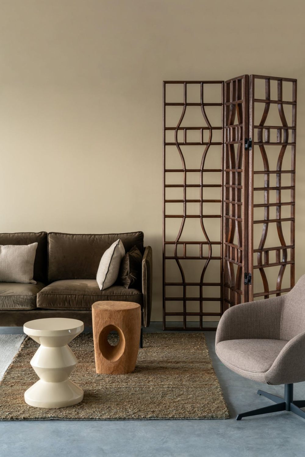 Lacquered Accent Stool | Pols Potten Zig Zag | Oroa.com