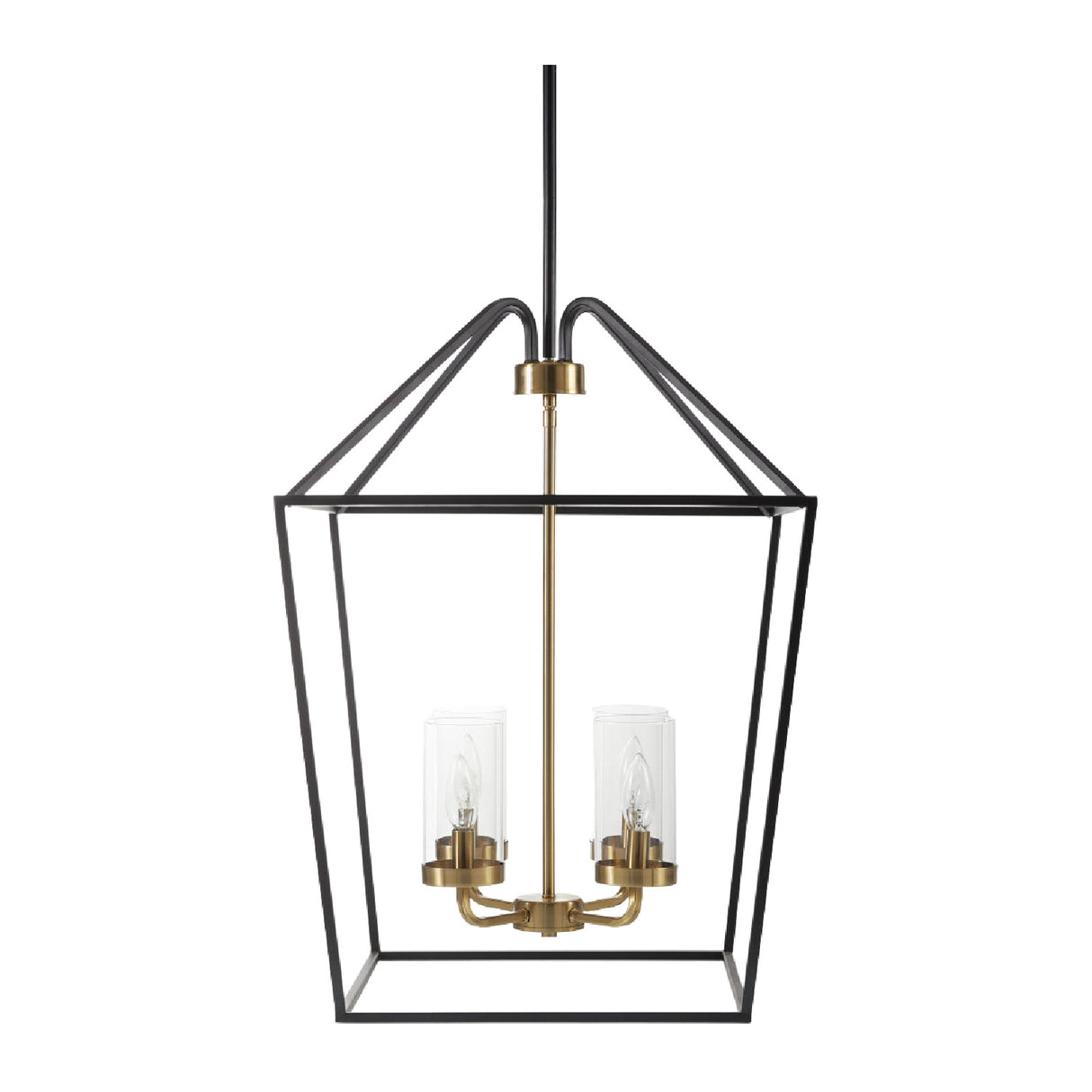 Modern European furniture - Geometrical Black Framed 4-Light Chandelier - www.oroa.com | Oroa.com