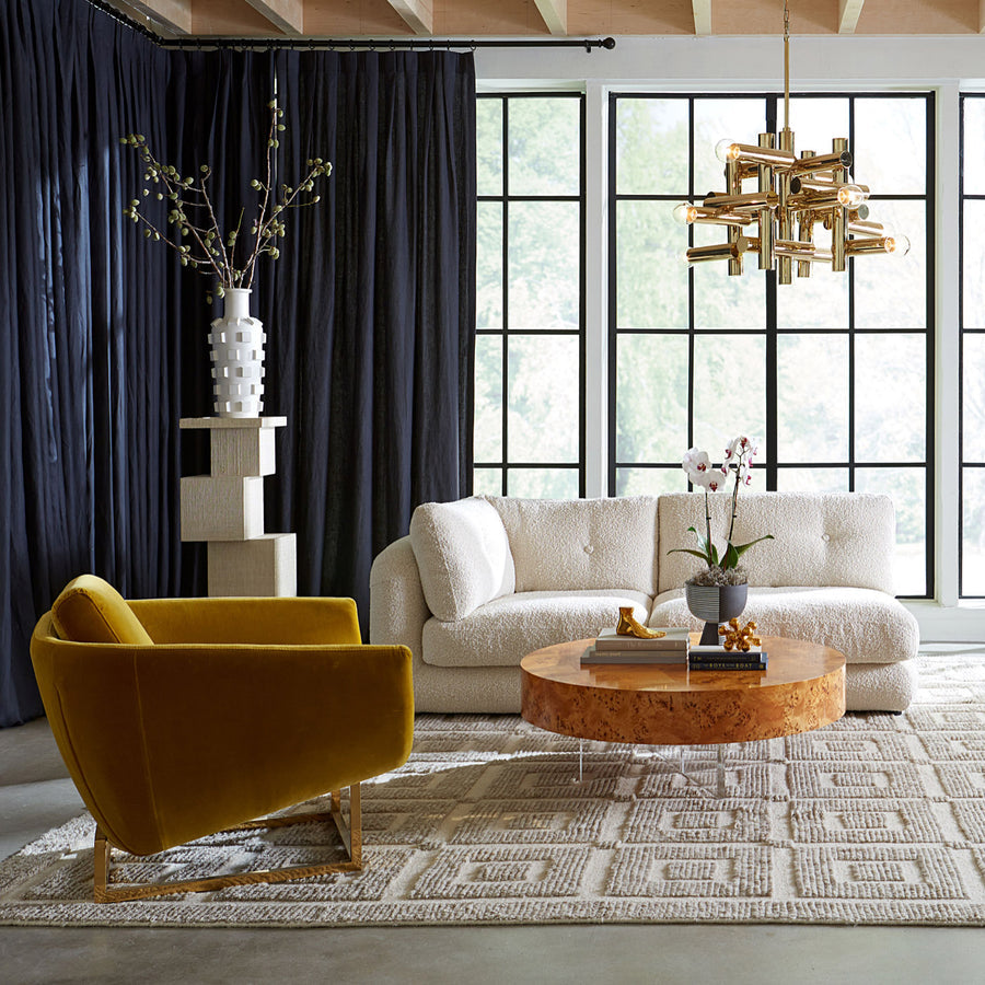 Brass Base Velvet Lounge Chair | Jonathan Adler Beaumont | Oroa.com