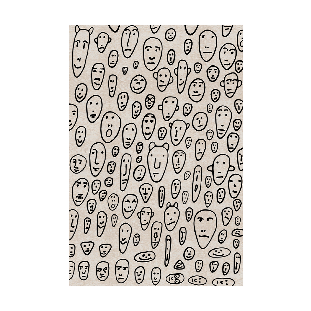 Illustrated Design Carpet | Qeeboo Floating Faces