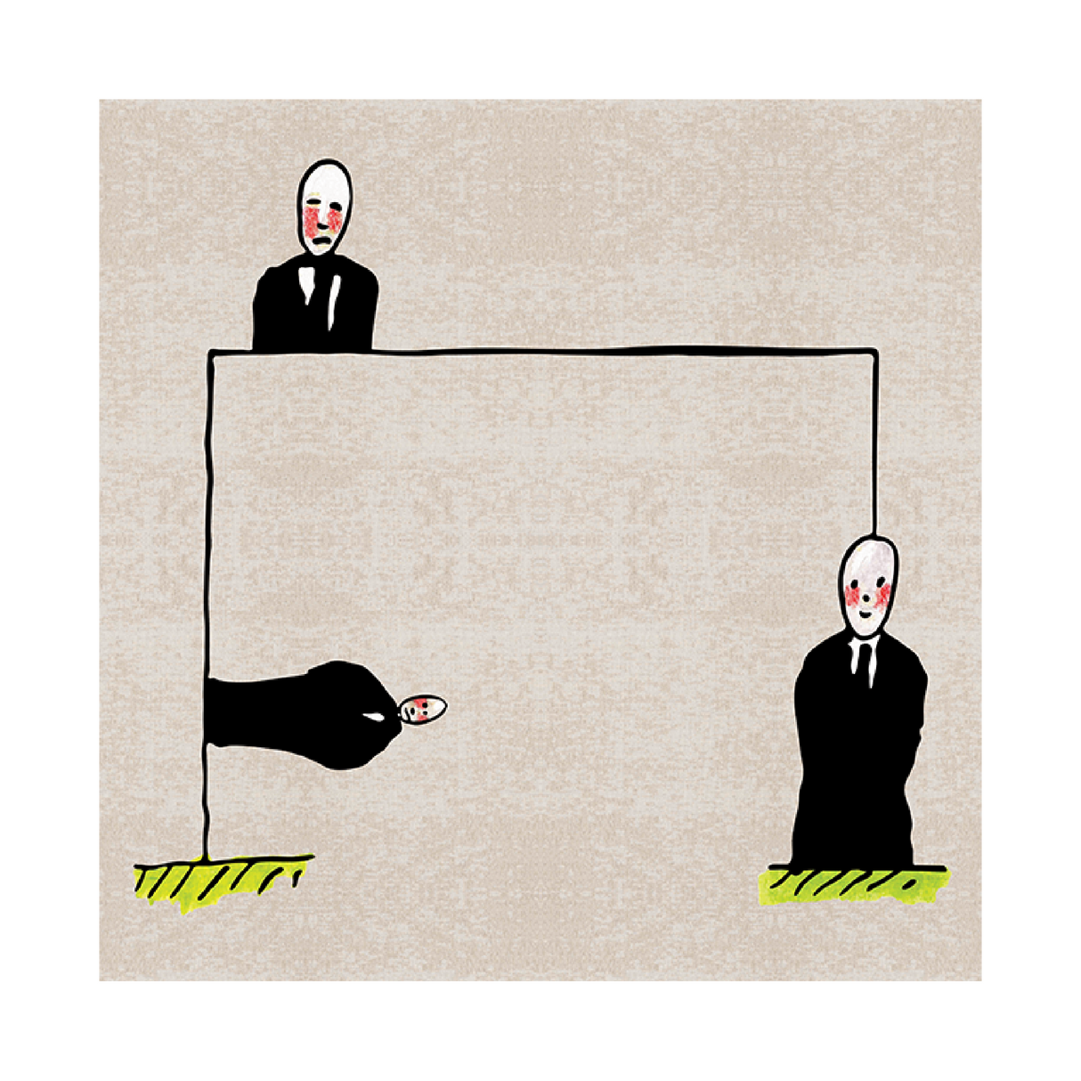 Face Printed Carpet 6'7 x 6'7 | Qeeboo 3 Men | Oroa.com