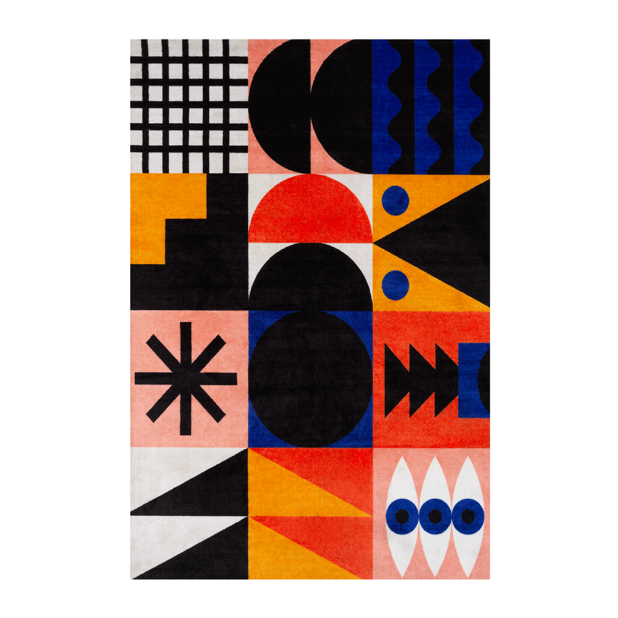 Multicolored Geometric Pattern Rug 10' x 6'6" | Qeeboo Oggian | OROA.com